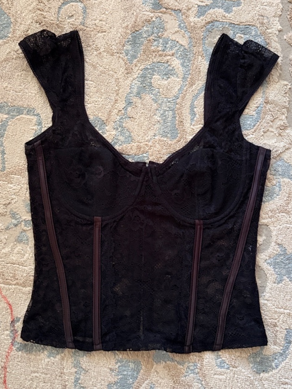 Edikted Black Lace Bustier Top
